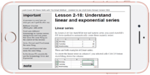 Learn Excel Free e-book on iPhone